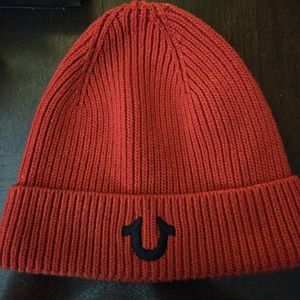 Red True Religion Beanie
